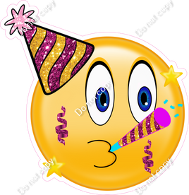 Emoji - Hot Pink & Orange Party Hat