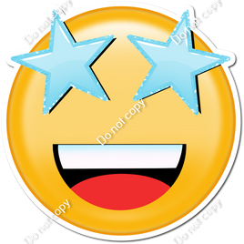 Emoji with Baby Blue Star Eyes