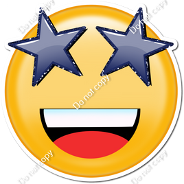 Emoji with Navy Blue Star Eyes w/ Variants