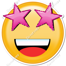 Emoji with Hot Pink Star Eyes