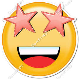 Emoji with Coral Star Eyes