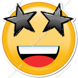 Emoji with Black Star Eyes