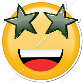 Emoji with Hunter Green Star Eyes w/ Variants