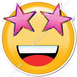 Emoji with Rainbow / Hot Pink Star Eyes