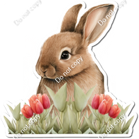 Brown Bunny with Red Tulips w/ Variant