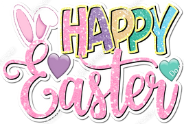 Sparkle Baby Pink Happy Easter Statement w/ Variant