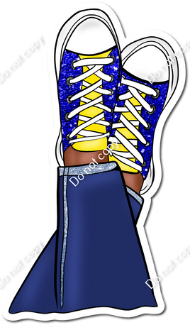 Dark Skin Tone Wearing Blue & Yellow Shoes w/ Variants