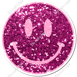 Sparkle Baby Pink & Hot Pink Smiley Face