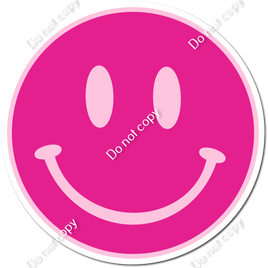 Flat Baby Pink & Hot Pink Smiley Face