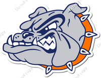 Orange - Grey Bulldog General Mascot