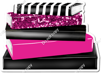 Hot Pink & Black Stack of Books