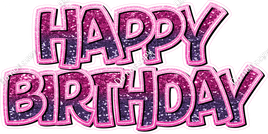 Hot Pink & Purple Ombre BB Happy Birthday Statement