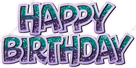 Teal Purple Ombre BB Happy Birthday Statement