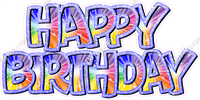 Rainbow Burst & Purple BB Happy Birthday Statement