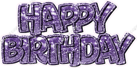 Purple Sparkle Bokeh BB Happy Birthday Statement