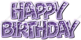 Crushed Lavender & Purple Bokeh BB Happy Birthday Statement