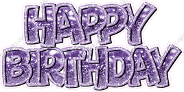 Lavender Sparkle & Purple Bokeh BB Happy Birthday Statement