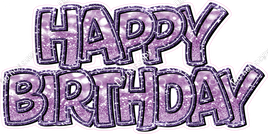 Purple Sparkle & Lavender Bokeh BB Happy Birthday Statement