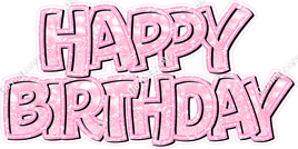 Sparkle Baby Pink Bokeh BB Happy Birthday Statement