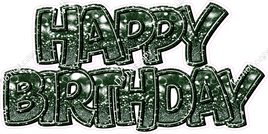 Sparkle Hunter Green Bokeh BB Happy Birthday Statement