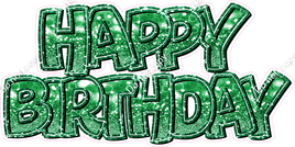 Sparkle Green Bokeh BB Happy Birthday Statement