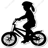 Boy or Girl on a Bike Silhouette w/ Variants