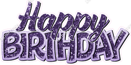 Purple - Cursive & BB Happy Birthday Statement
