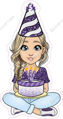 Purple - Light Skin Tone - Blonde - Birthday Girl w/ Variants