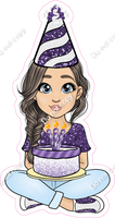 Purple - Light Skin Tone - Blown Hair - Birthday Girl w/ Variants