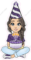 Purple - Light Skin Tone - Blown Hair - Birthday Girl w/ Variants