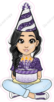 Purple - Light Skin Tone - Black Hair - Birthday Girl w/ Variants