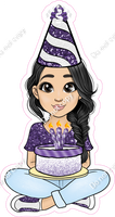 Purple - Light Skin Tone - Black Hair - Birthday Girl w/ Variants