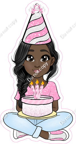 Baby Pink - Dark Skin Tone - Birthday Girl w/ Variants