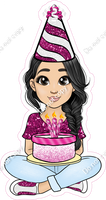 Hot Pink - Light Skin Tone - Black Hair - Birthday Girl w/ Variants