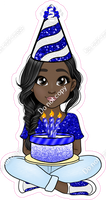 Blue - Dark Skin Tone - Birthday Girl w/ Variants