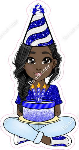 Blue - Dark Skin Tone - Birthday Girl w/ Variants