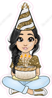 Gold - Light Skin Tone - Black Hair - Birthday Girl w/ Variants