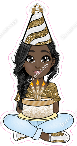 Gold - Dark Skin Tone - Birthday Girl w/ Variants