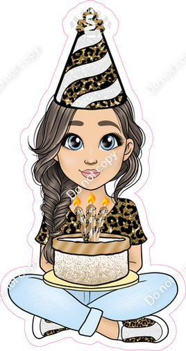 Gold Leopard - Light Skin Tone - Blown Hair - Birthday Girl w/ Variants