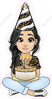 Gold Leopard - Light Skin Tone - Black Hair - Birthday Girl w/ Variants