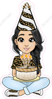 Gold Leopard - Light Skin Tone - Black Hair - Birthday Girl w/ Variants