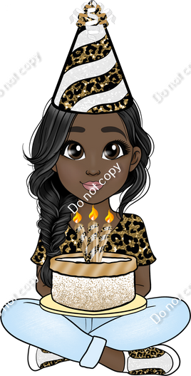 Gold Leopard - Dark Skin Tone - Birthday Girl w/ Variants