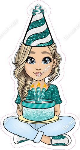 Teal - Light Skin Tone - Blond - Birthday Girl w/ Variants