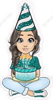 Teal - Light Skin Tone - Brown Hair - Birthday Girl w/ Variants