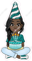 Teal - Dark Skin Tone - Birthday Girl w/ Variants