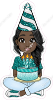 Teal - Dark Skin Tone - Birthday Girl w/ Variants