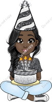 Silver - Dark Skin Tone - Birthday Girl w/ Variants