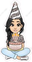 White Leopard - Light Skin Tone - Black Hair - Birthday Girl w/ Variants