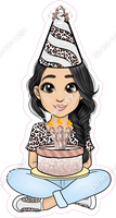 White Leopard - Light Skin Tone - Black Hair - Birthday Girl w/ Variants