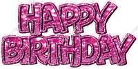 Bokeh Sparkle Outline - Double Line Happy Birthday